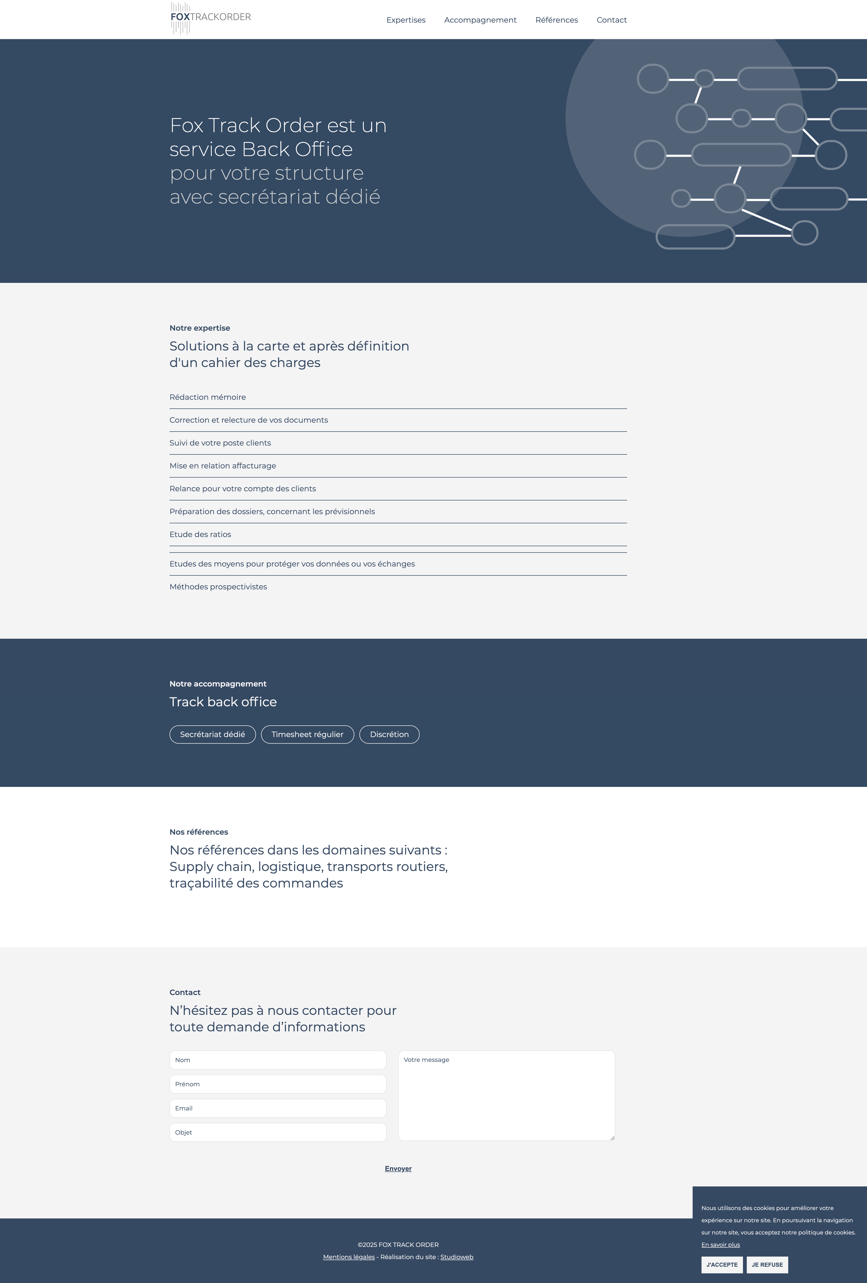 fox track order - site internet back office entreprise